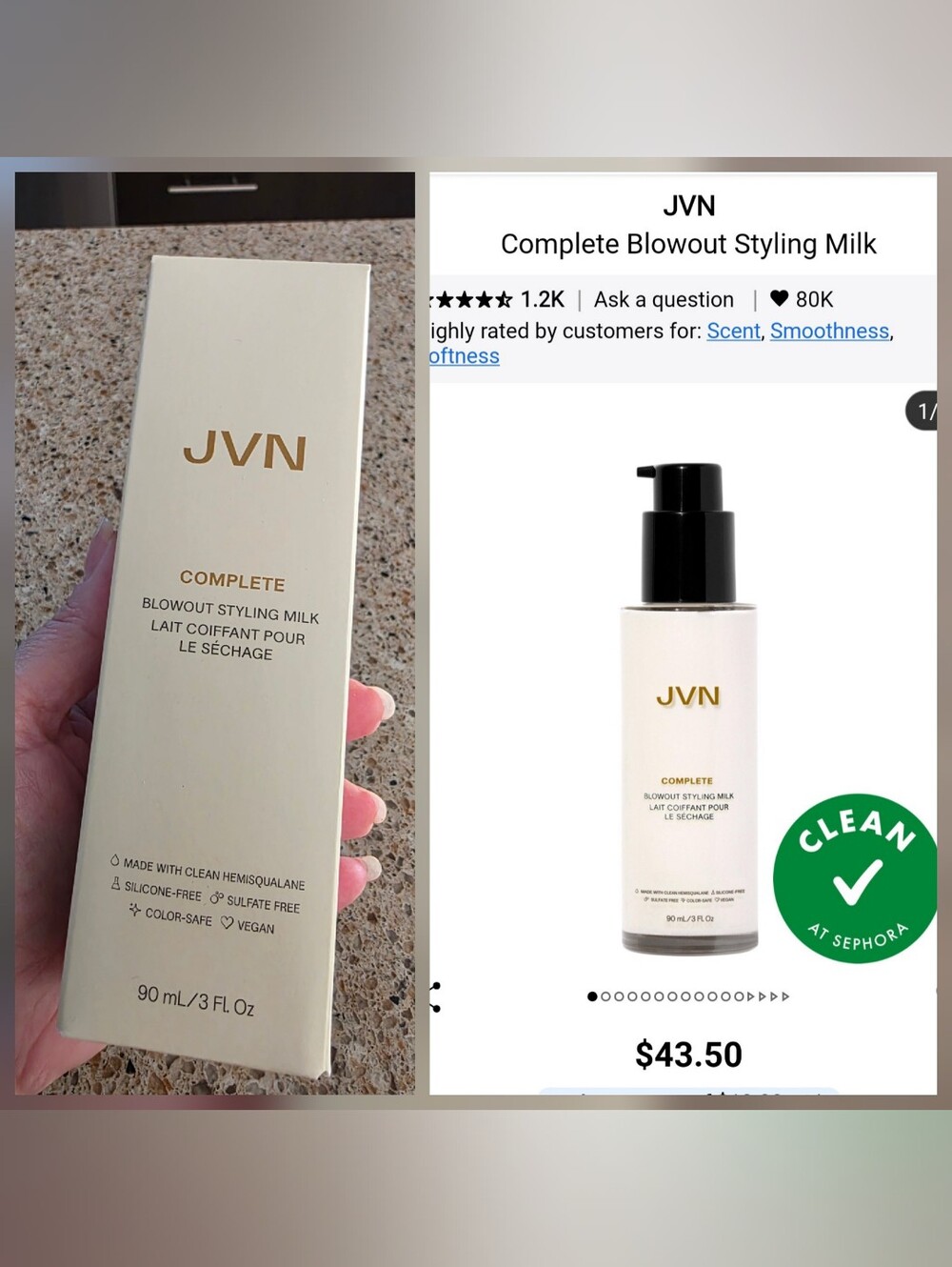 JVN Complete Blowout Styling Milk